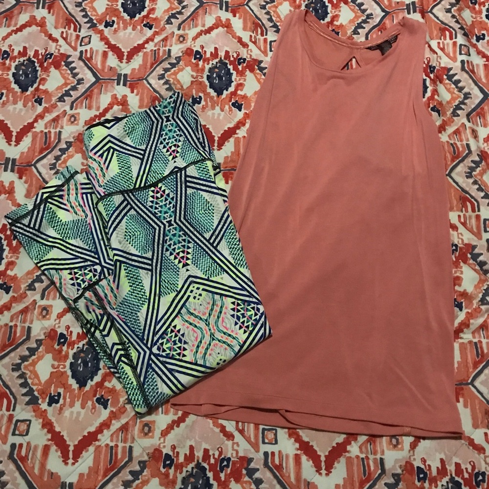 Women’s Victoria secret cross tie back tank top in coral.